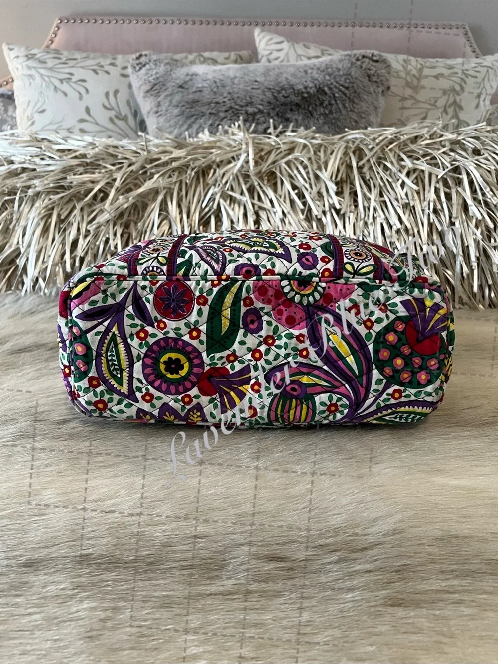 VERA BRADLEY Viva La Vera 2011 Mandy Tote Purple Green Zipper Pockets Y2K Floral